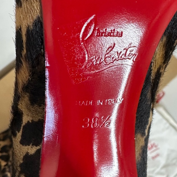 NWB Louboutin Astrilarge Botta 100 Leopard Print Pointed Toe Pony Boots 38.5 - Picture 4 of 15